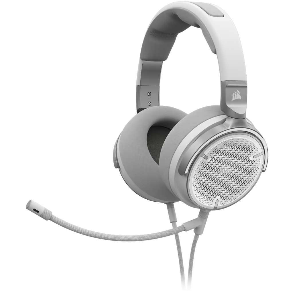 A large main feature product image of Corsair VIRTUOSO PRO Open Back Streaming/Gaming Headset (White)