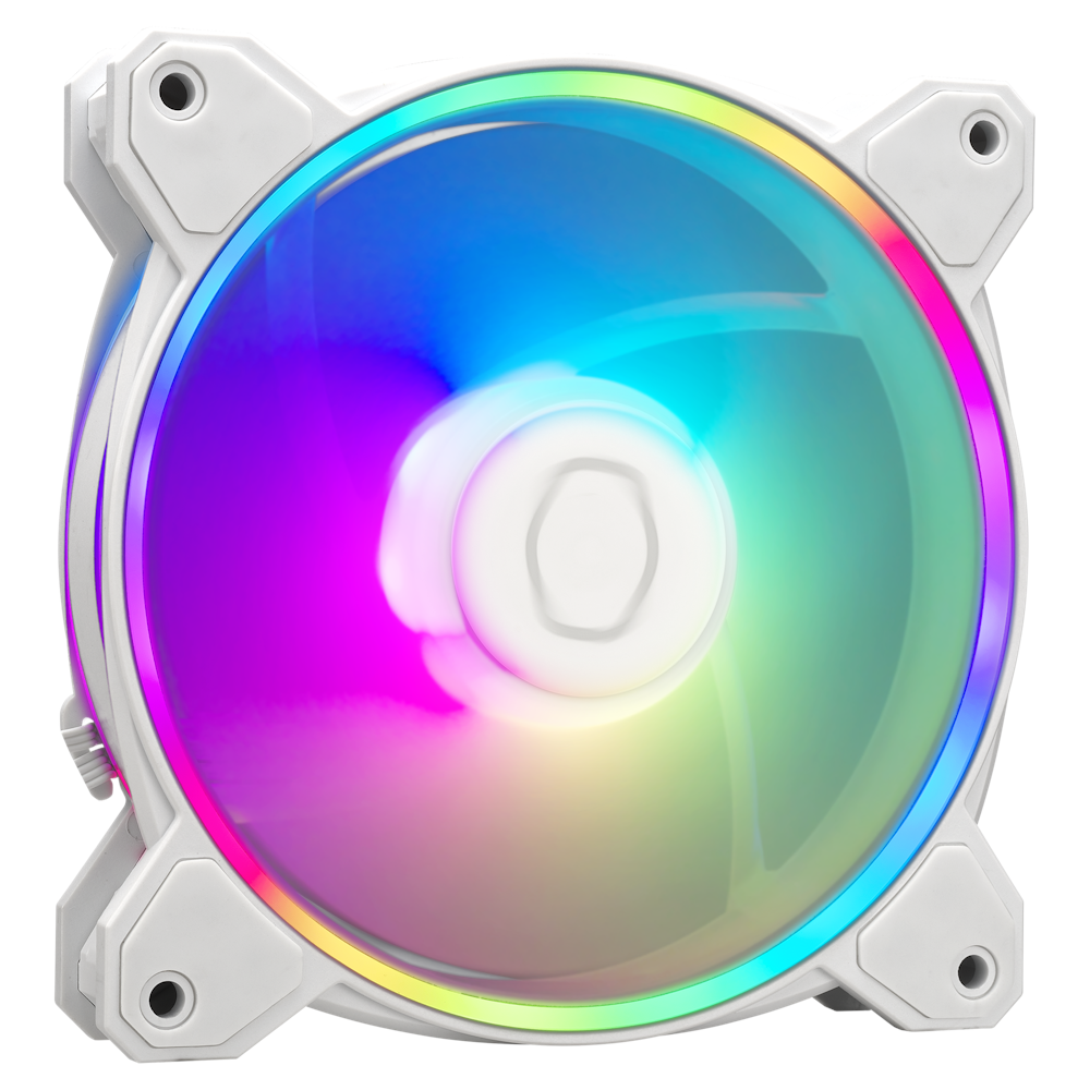A large main feature product image of Cooler Master MasterFan MF120 Halo 2 ARGB 3-in-1 120mm Fan - White 