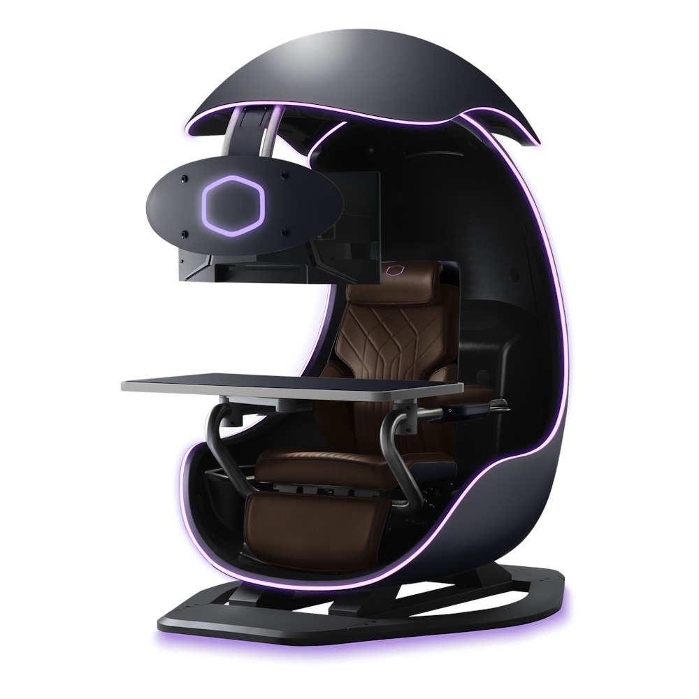 A large main feature product image of Cooler Master Orb X Luxury Gaming Chair/Station - Cosmos Black