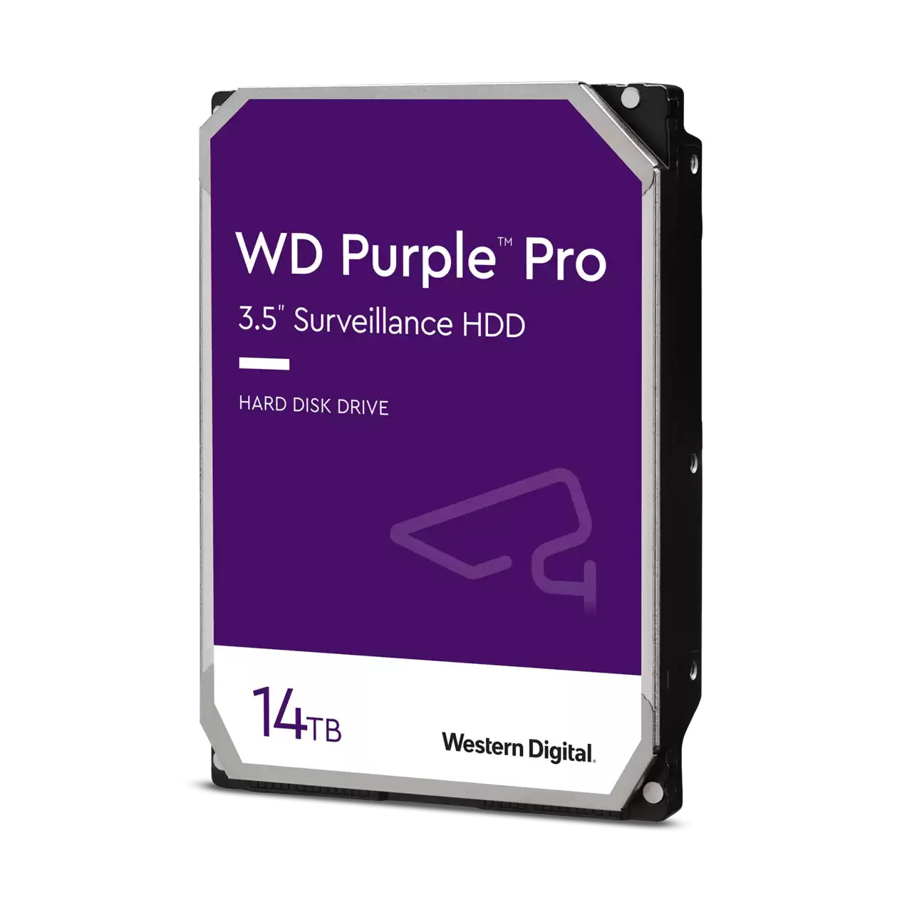 A large main feature product image of WD Purple Pro 3.5" Surveillance HDD - 14TB 512MB