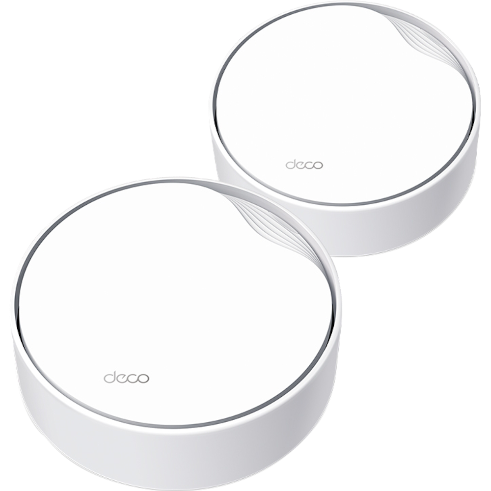 A large main feature product image of TP-Link Deco X50-PoE - AX3000 Wi-Fi 6 Mesh System (2 Pack)
