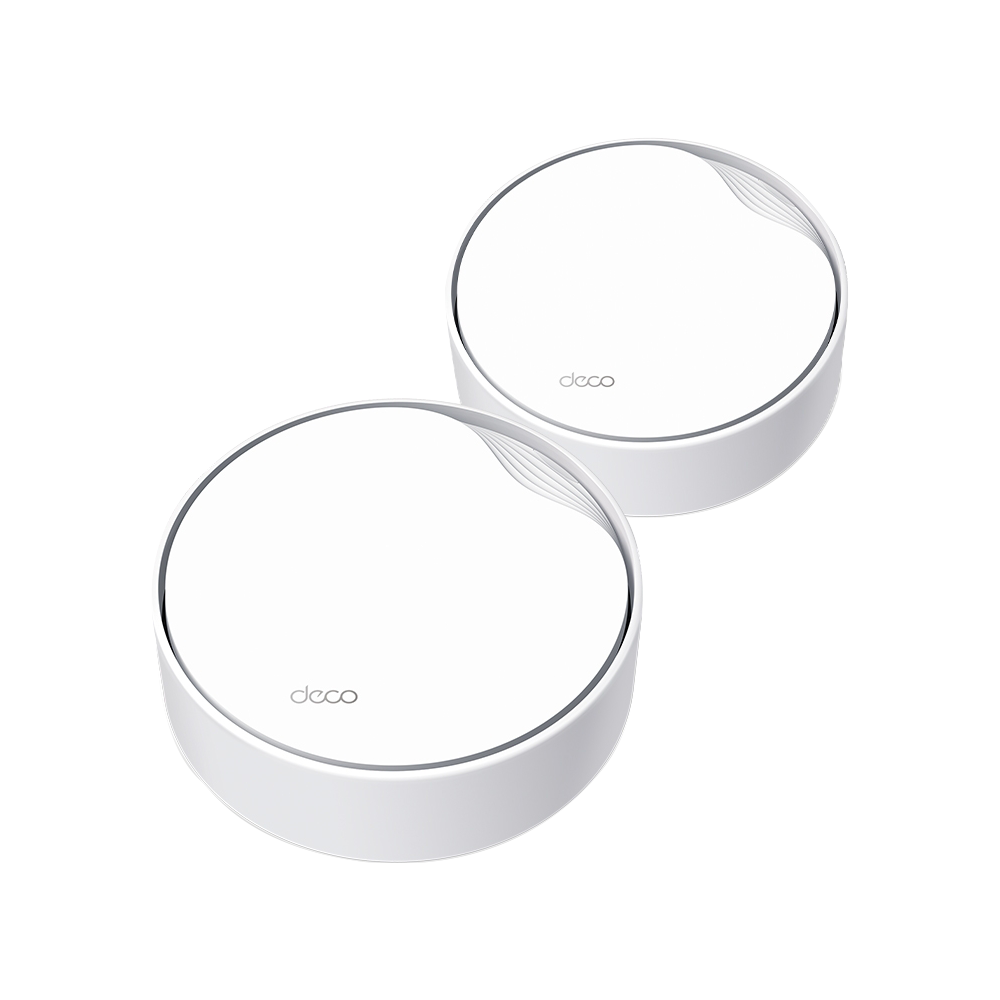A large main feature product image of TP-Link Deco X50-PoE - AX3000 Wi-Fi 6 Mesh System (2 Pack)