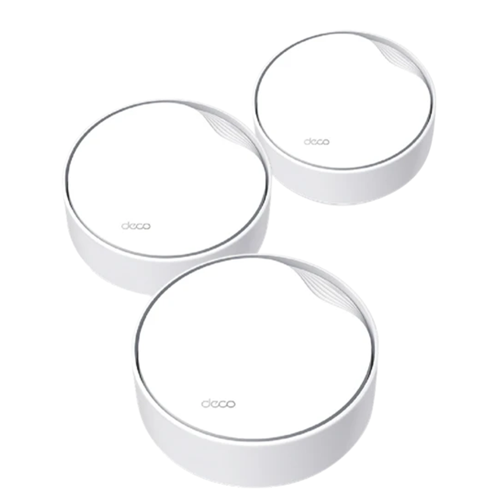A large main feature product image of TP-Link Deco X50-PoE - AX3000 Wi-Fi 6 Mesh System (3 Pack)