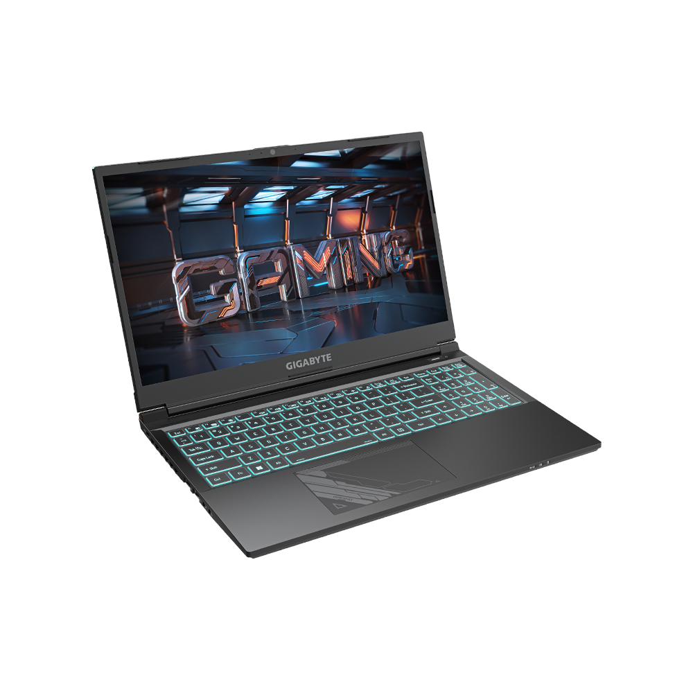 A large main feature product image of Gigabyte G5 KF-E3AU333SH-16G 15.6" 144Hz 12th Gen i5 12500H RTX 4060 Win 11 Gaming Notebook