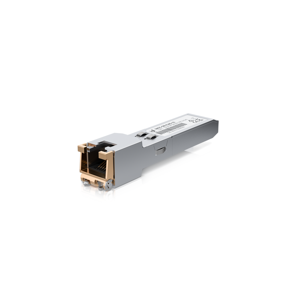 A large main feature product image of Ubiquiti SFP to RJ45 Transceiver Module