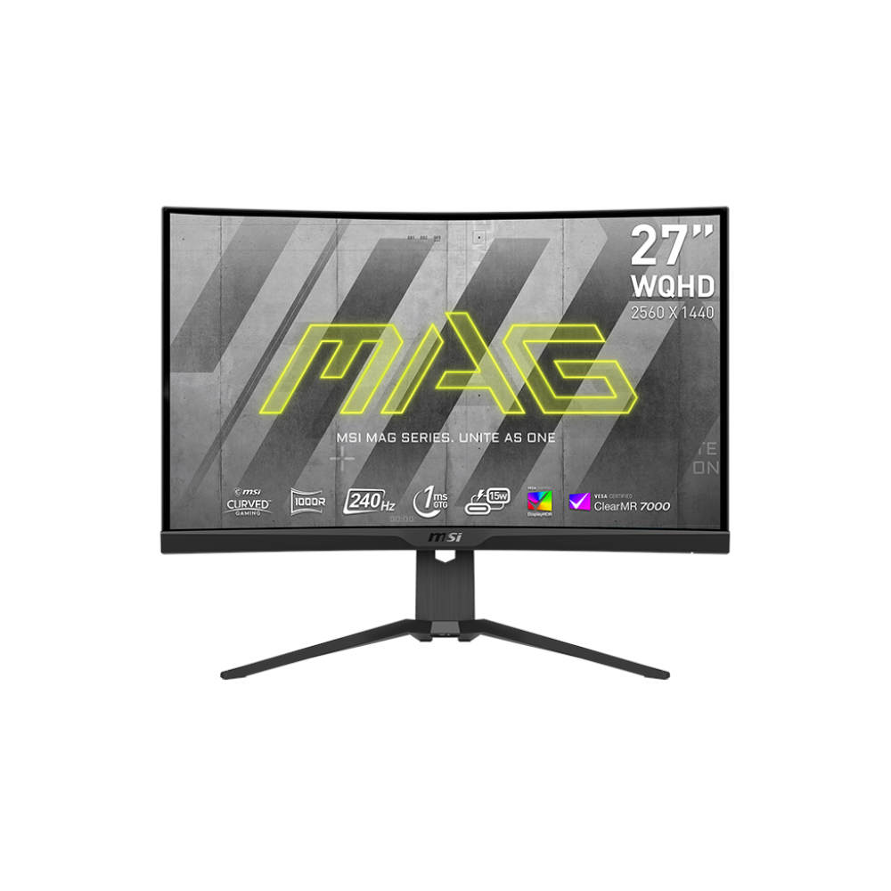 A large main feature product image of MSI MAG 275CQRXF 27" Curved WQHD 240Hz VA Monitor