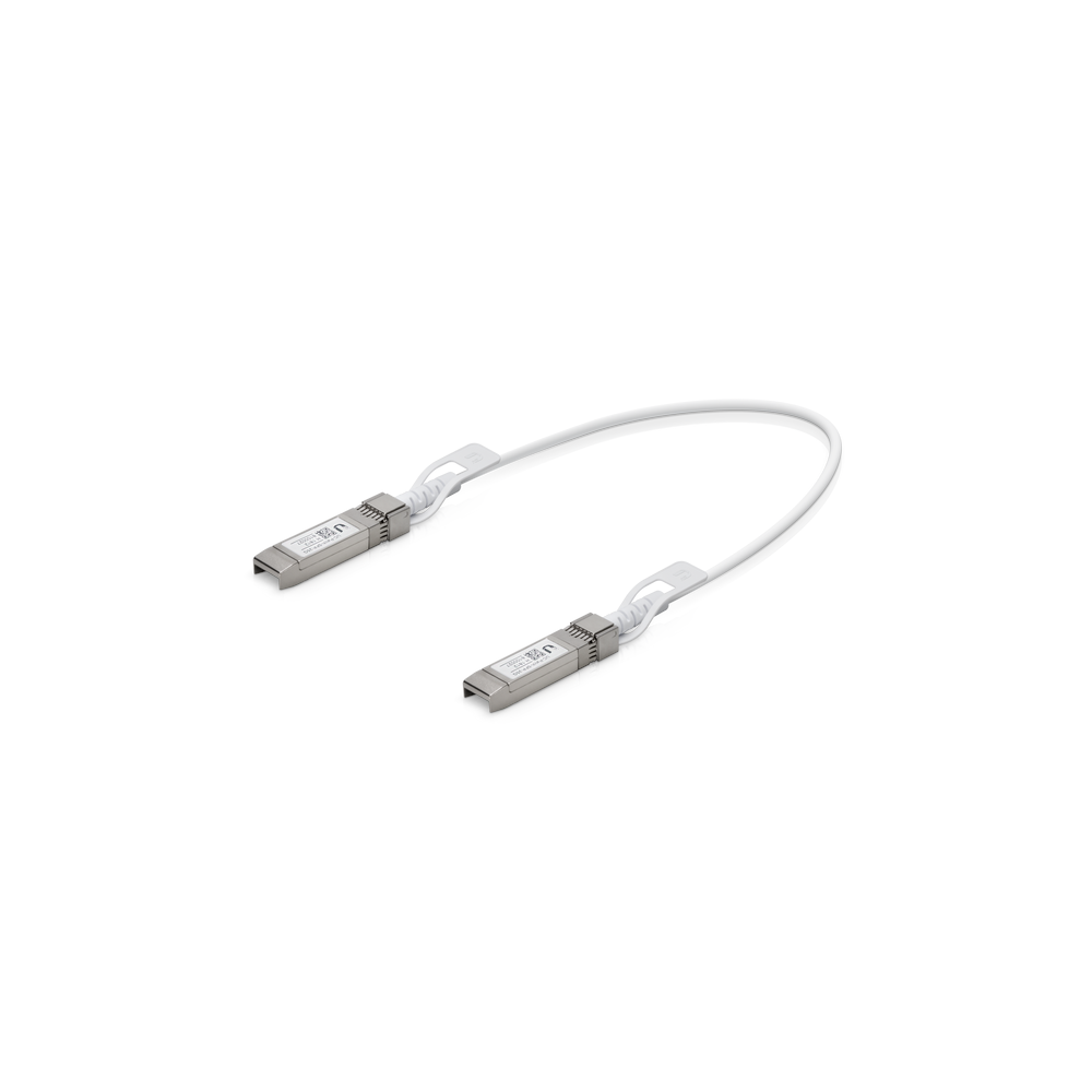 A large main feature product image of Ubiquiti UniFi Direct Attach Copper SFP+ 10Gbps Cable - 0.5m