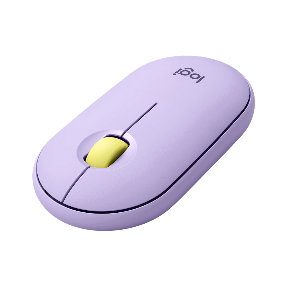 A large main feature product image of Logitech Pebble M350 Wireless Mouse - Lavender Lemonade