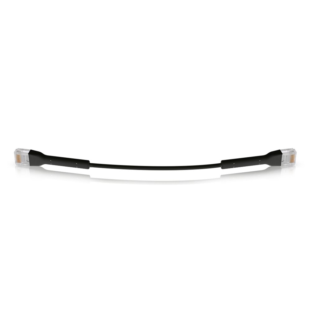 A large main feature product image of Ubiquiti UniFi Cat6 22cm Ultra-Thin Bendable Patch Cable 50 Pack - Black