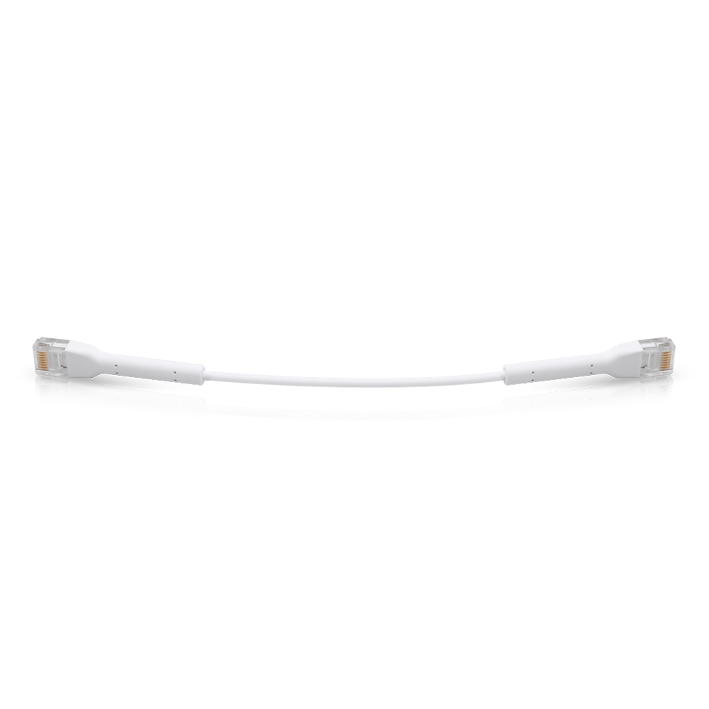 A large main feature product image of Ubiquiti UniFi Cat6 22cm Ultra-Thin Bendable Patch Cable 50 Pack - White