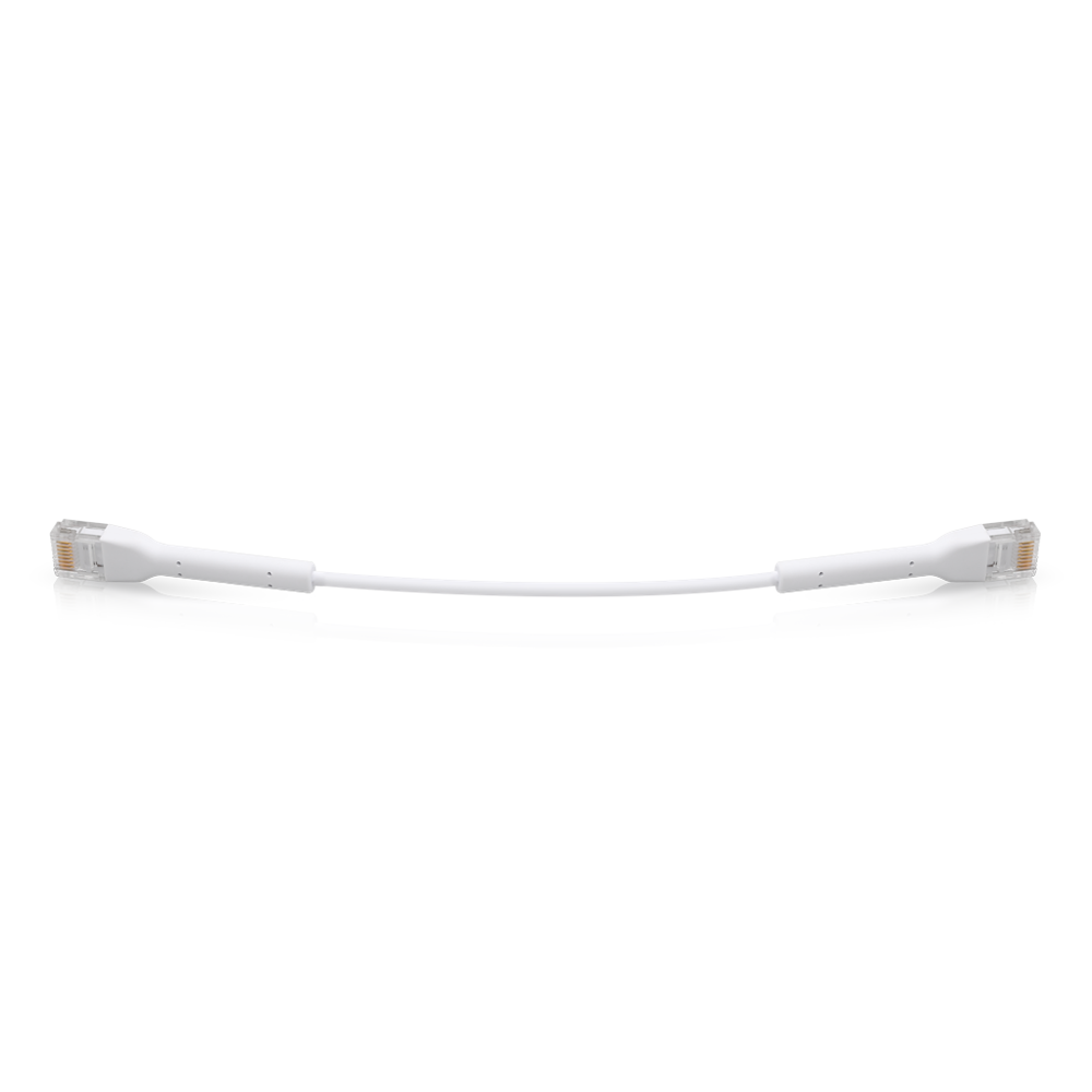 A large main feature product image of Ubiquiti UniFi Cat6 22cm Ultra-Thin Bendable Patch Cable 50 Pack - White