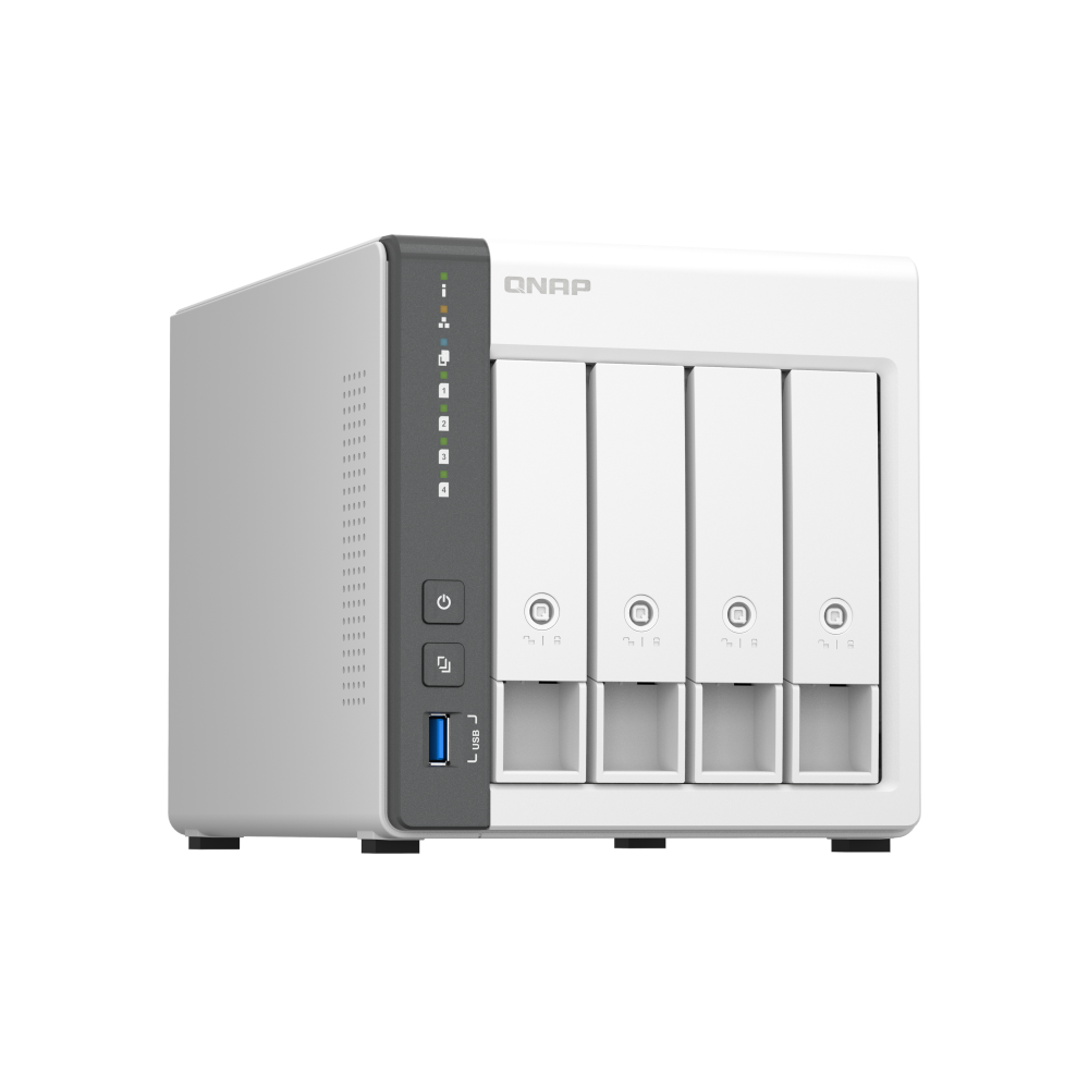 A large main feature product image of QNAP TS-433 4-Bay NAS (2.0GHz ARM 4-Core, 4GB RAM, 2.5GbE)