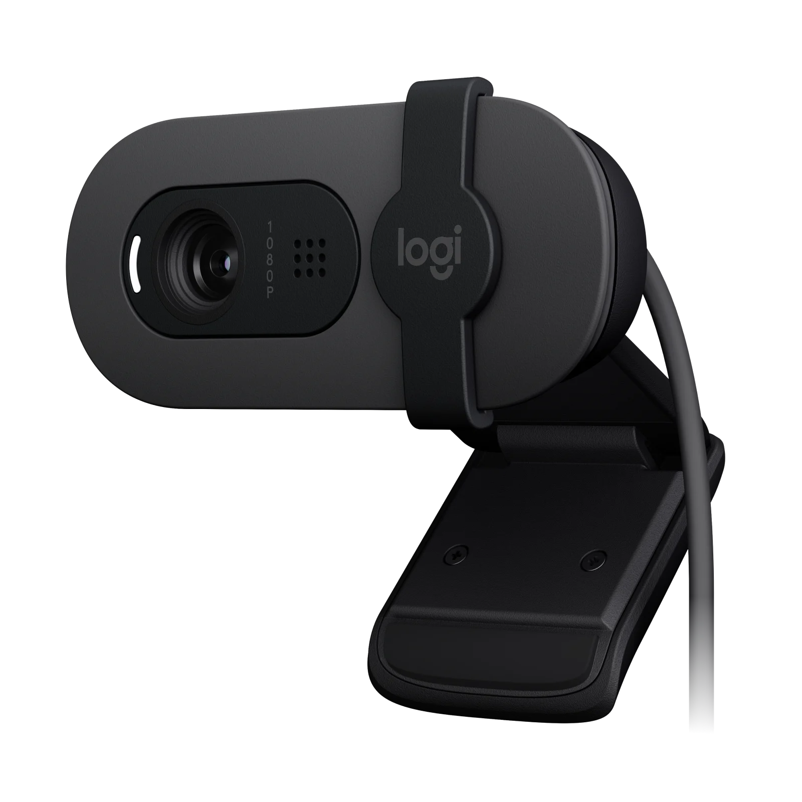A large main feature product image of Logitech Brio 100 - 1080p30 Full HD Webcam (Graphite)