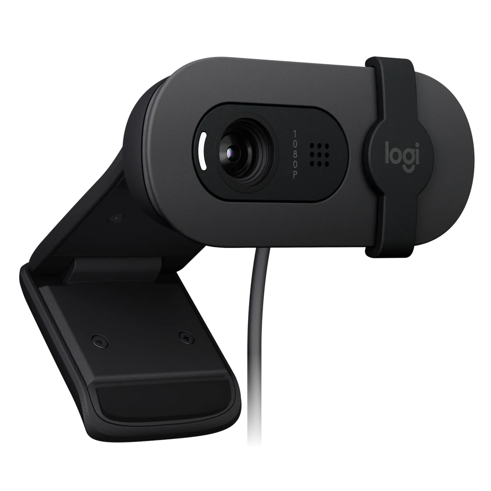 A large main feature product image of Logitech Brio 100 - 1080p30 Full HD Webcam (Graphite)