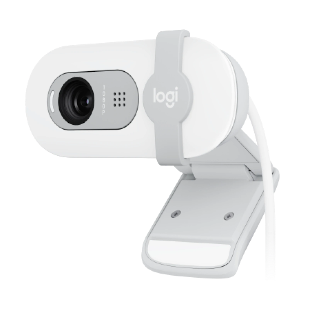 A large main feature product image of Logitech Brio 100 - 1080p30 Full HD Webcam (Off White)