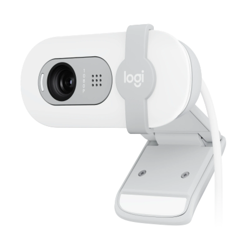 A large main feature product image of Logitech Brio 100 - 1080p30 Full HD Webcam (Off White)