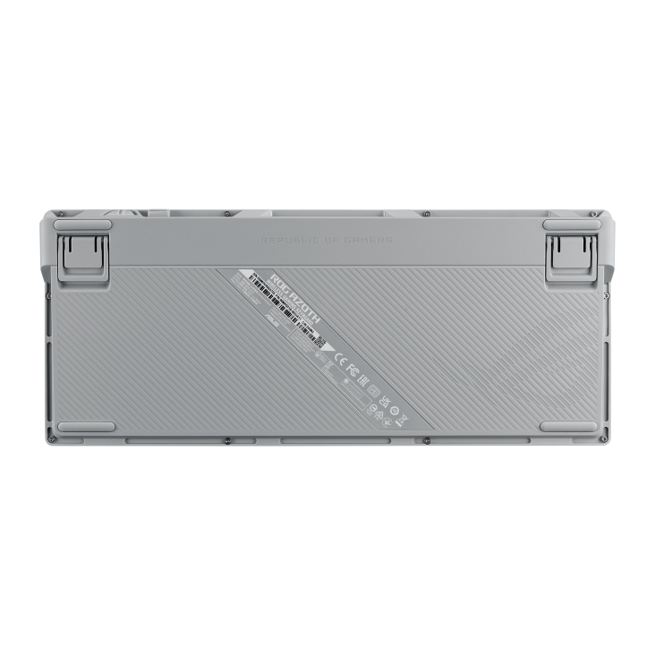 A large main feature product image of ASUS ROG Azoth 75% Wireless Custom Mechanical Gaming Keyboard - ROG NX Snow