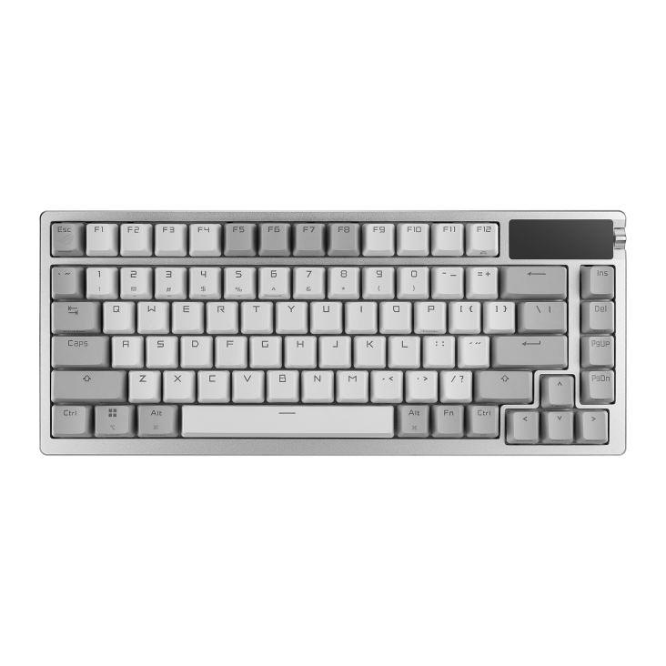A large main feature product image of ASUS ROG Azoth 75% Wireless Custom Mechanical Gaming Keyboard - ROG NX Storm Switch (White)