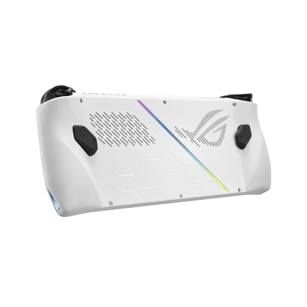 A large main feature product image of ASUS ROG Ally - 7" Ryzen Z1 Extreme Gaming Handheld (White)