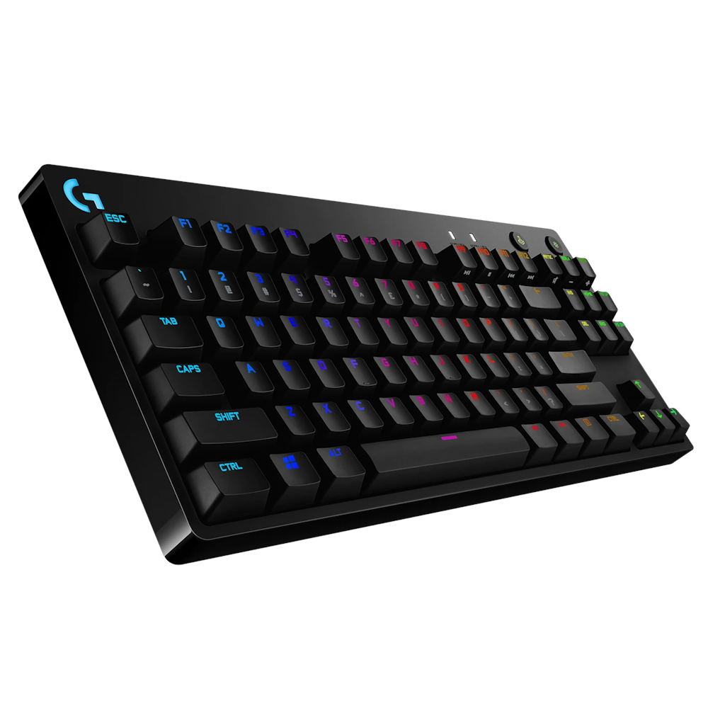 A large main feature product image of Logitech G PRO Mechanical Gaming Keyboard