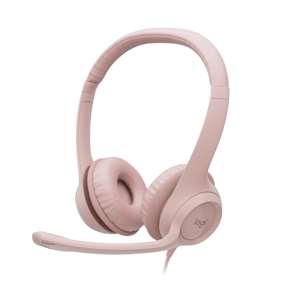 A large main feature product image of Logitech H390 USB Headset with Noise-Cancelling Mic- Rose