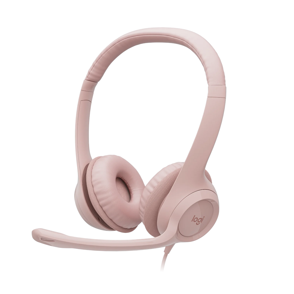 A large main feature product image of Logitech H390 USB Headset with Noise-Cancelling Mic- Rose