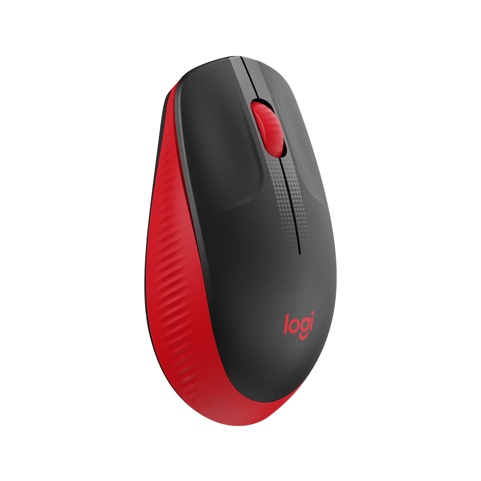 A large main feature product image of Logitech M190 Wireless Mouse - Red