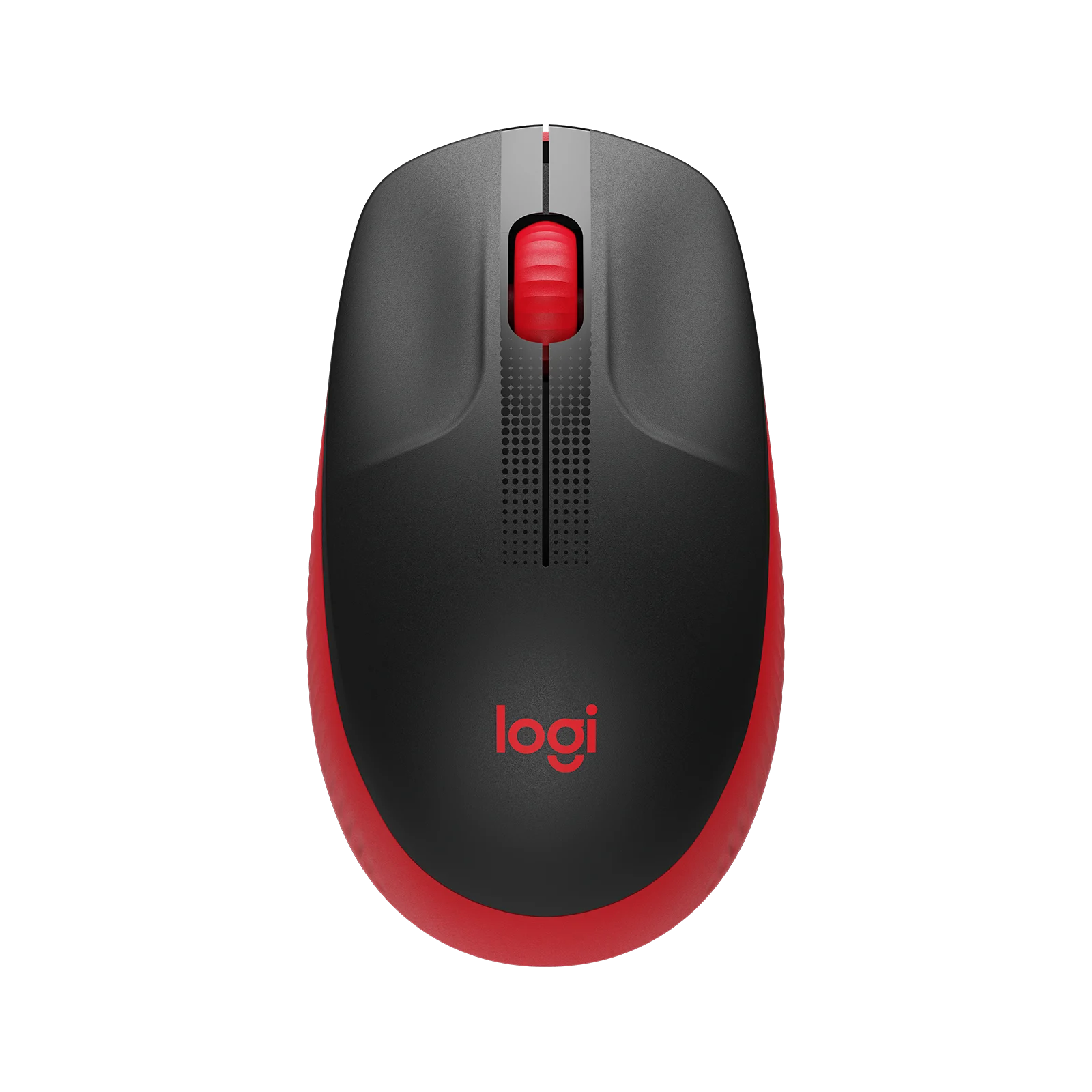 A large main feature product image of Logitech M190 Wireless Mouse - Red