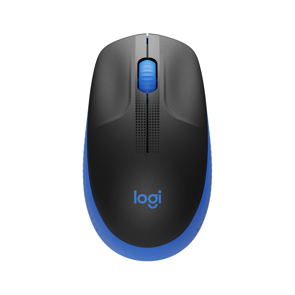 A large main feature product image of Logitech M190 Wireless Mouse - Blue