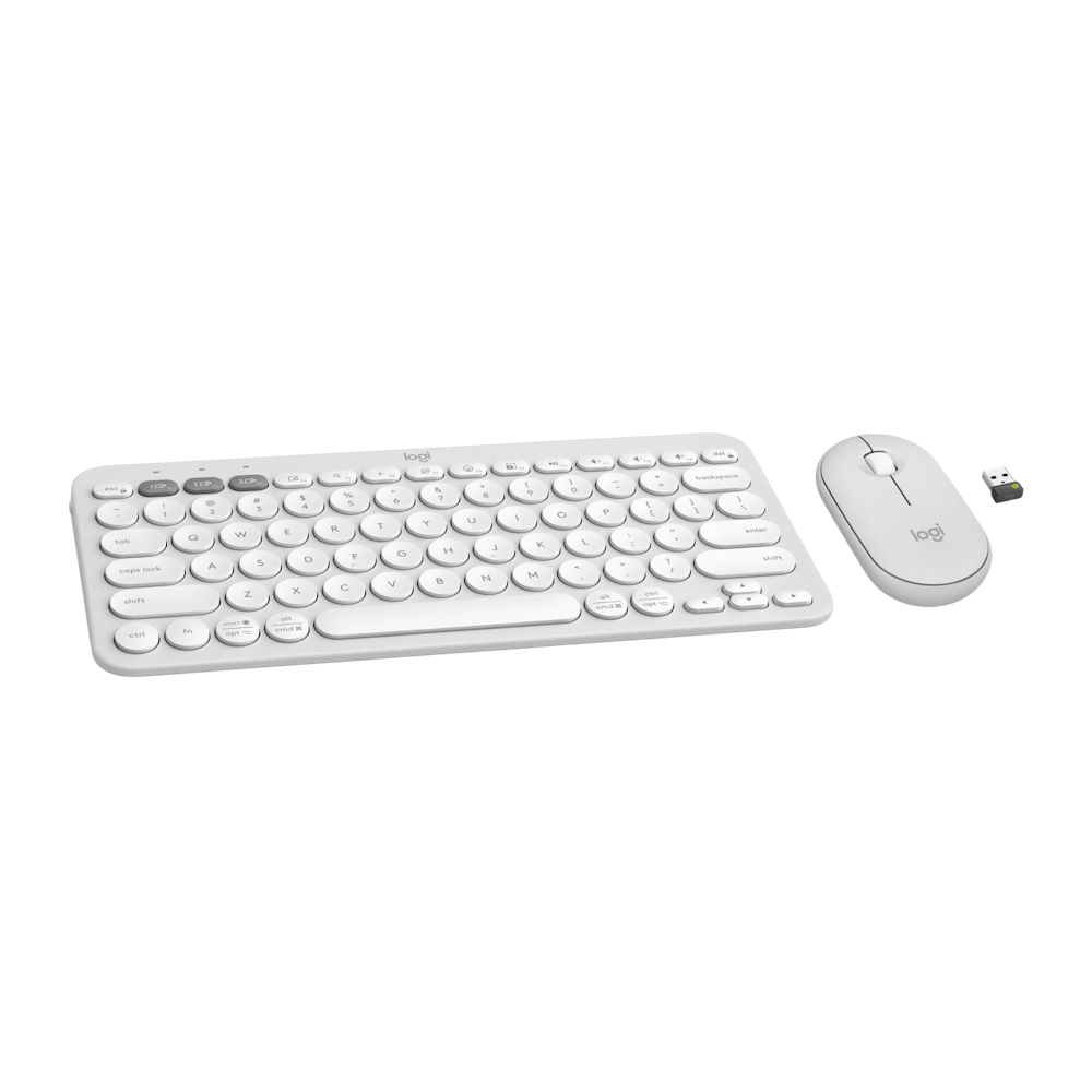 A large main feature product image of Logitech Pebble 2 Combo - Tonal White