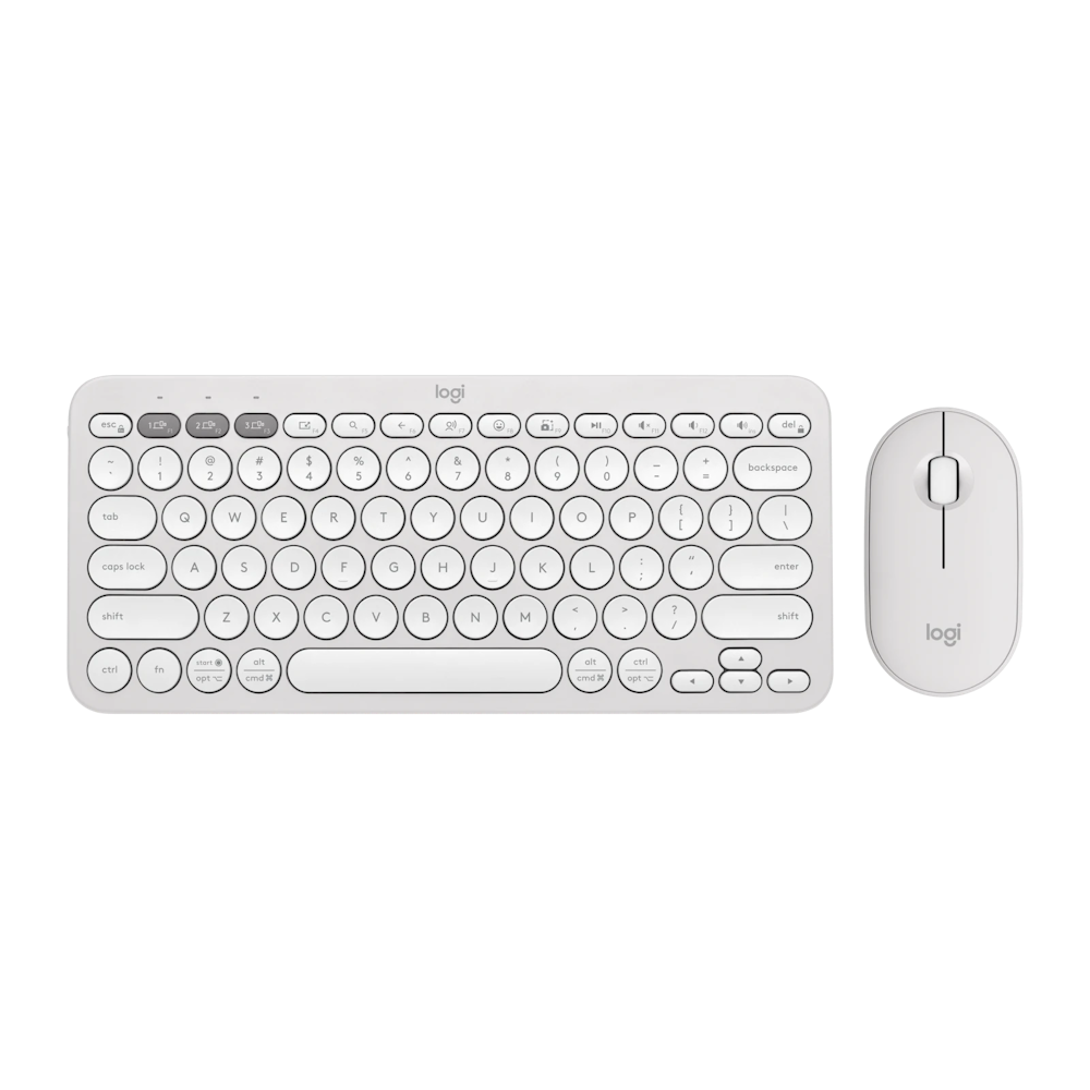 A large main feature product image of Logitech Pebble 2 Combo - Tonal White