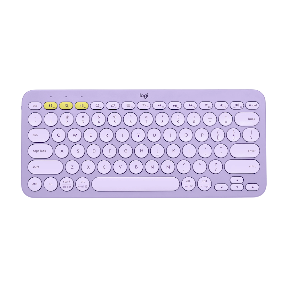 A large main feature product image of Logitech K380 Multi-Device Bluetooth Keyboard - Lavender Lemonade