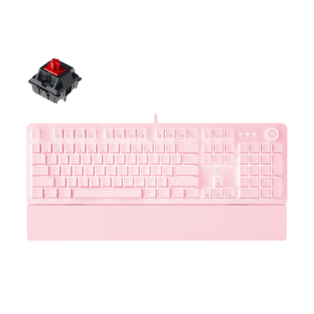 Product image of Fantech Mechanical Keyboard White Backlit with Wrist Rest - Sakura Pink - Red Switch - Click for product page of Fantech Mechanical Keyboard White Backlit with Wrist Rest - Sakura Pink - Red Switch