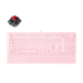 A product image of Fantech Mechanical Keyboard White Backlit with Wrist Rest - Sakura Pink - Red Switch