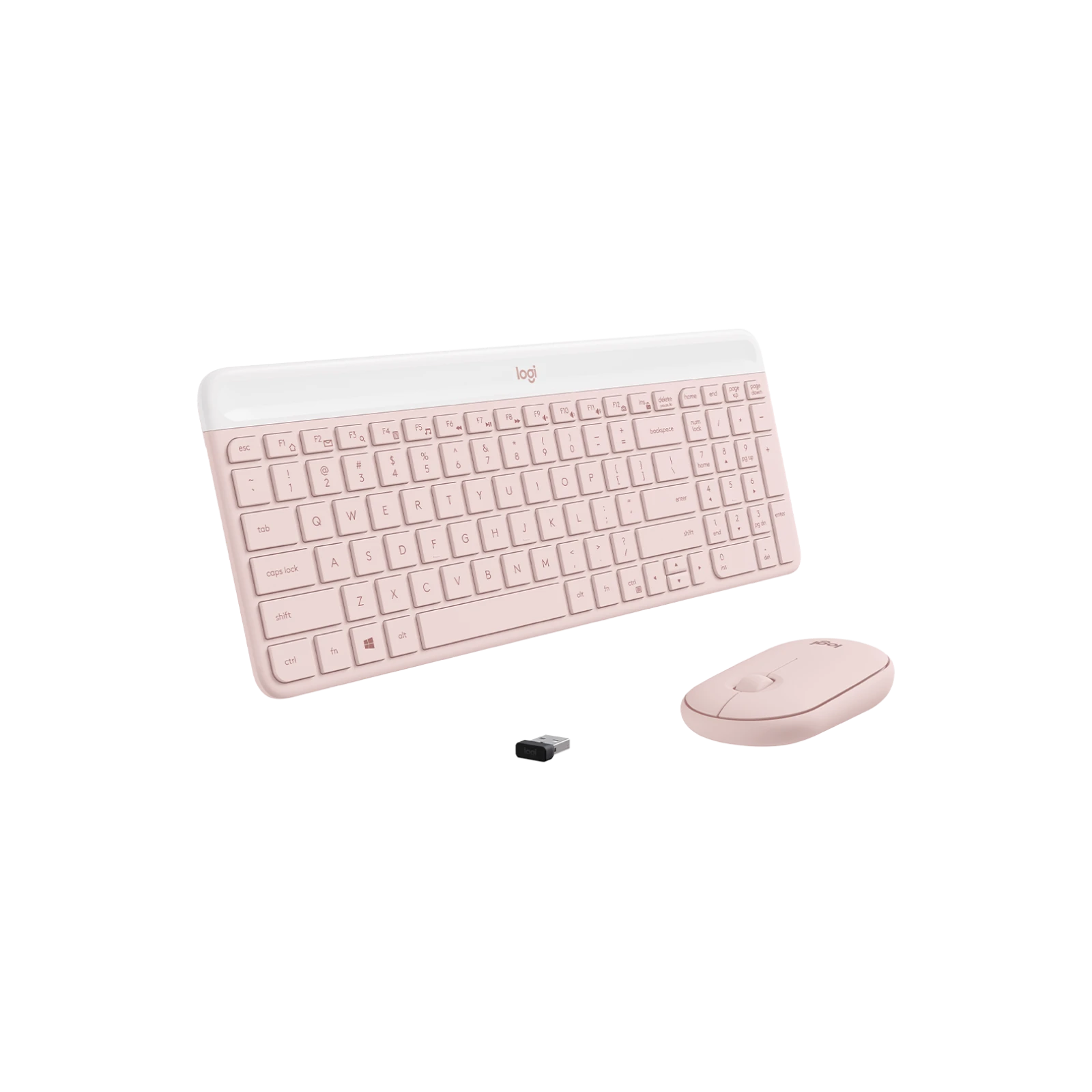 A large main feature product image of Logitech MK470 Slim Wireless Keyboard and Mouse - Rose