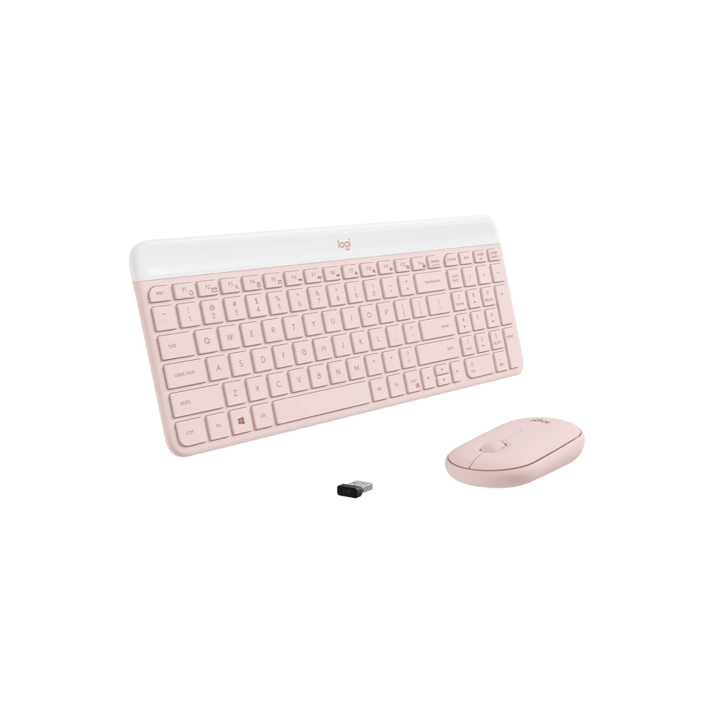 A large main feature product image of Logitech MK470 Slim Wireless Keyboard and Mouse - Rose