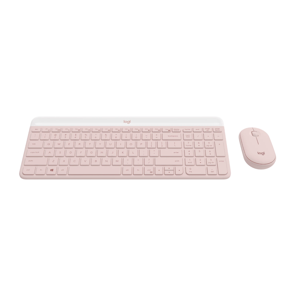 A large main feature product image of Logitech MK470 Slim Wireless Keyboard and Mouse - Rose