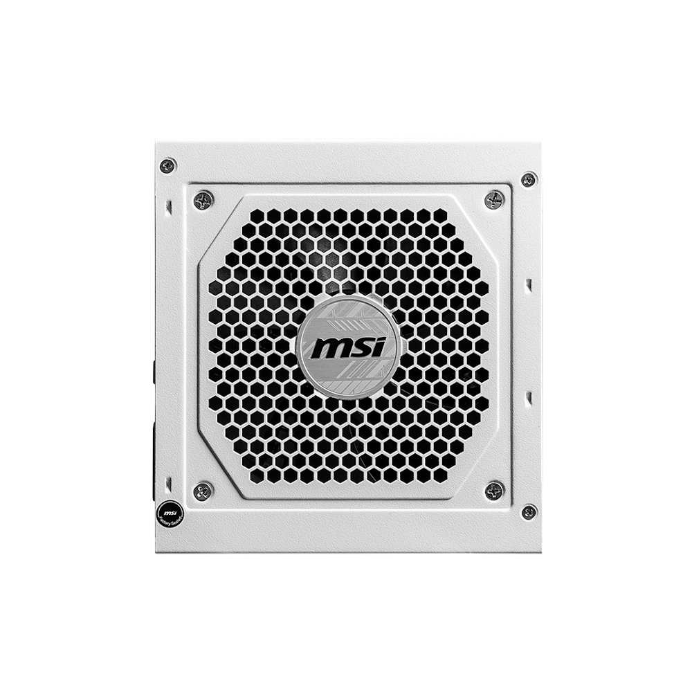 A large main feature product image of MSI MAG A850GL - 850W Gold PCIe 5.0 ATX Modular PSU (White)