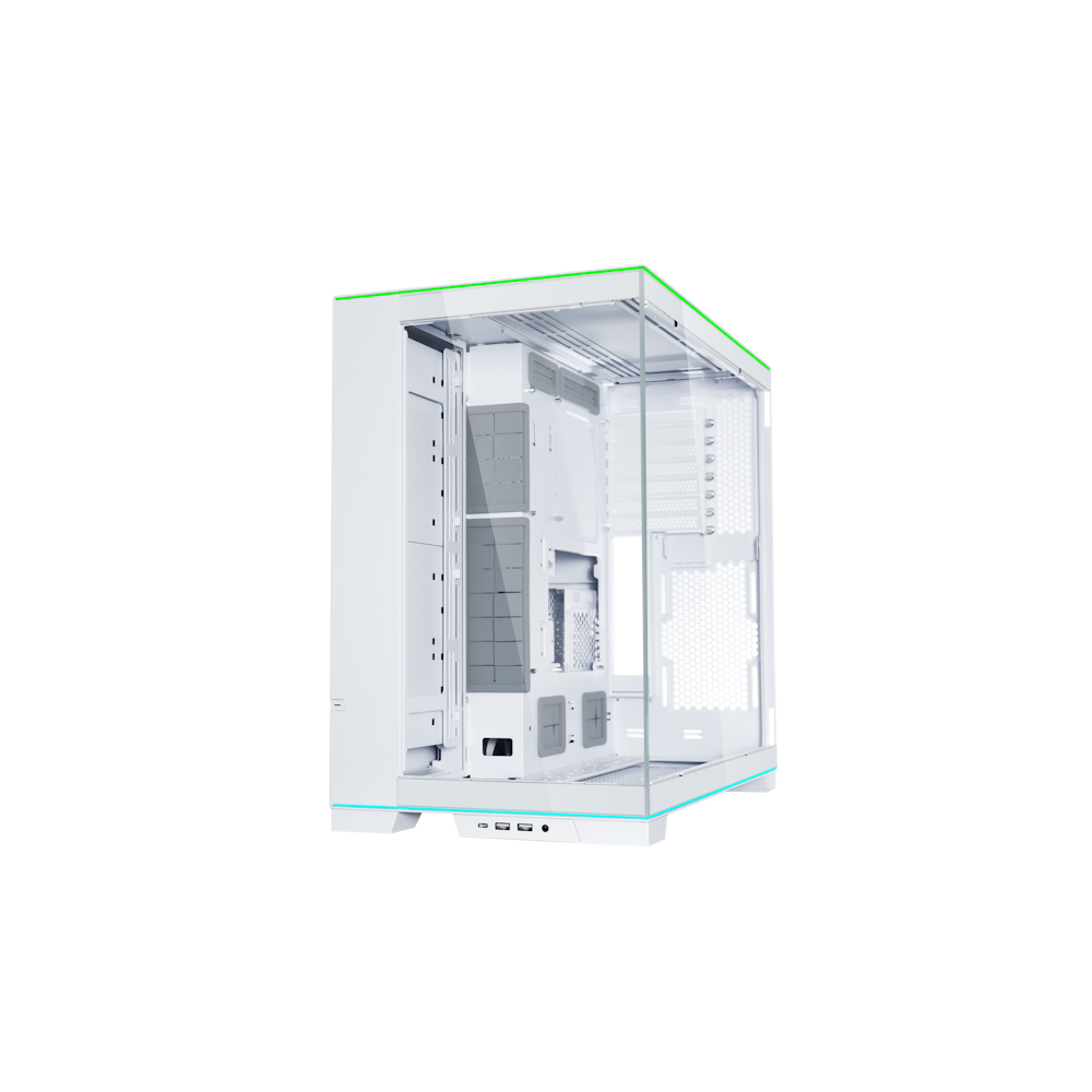 A large main feature product image of Lian Li O11D EVO RGB Mid Tower Case - White