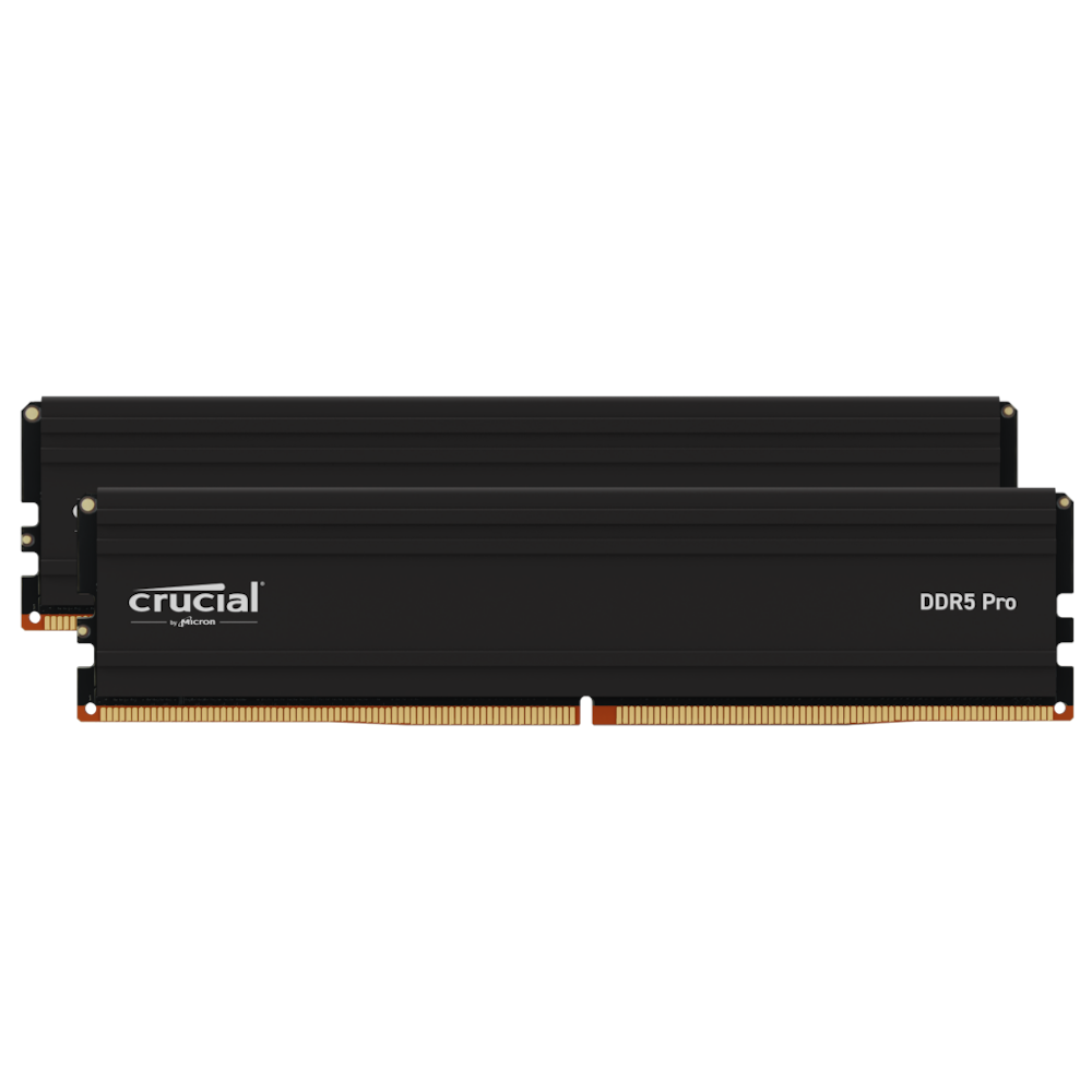 A large main feature product image of Crucial Pro 32GB Kit (2x16GB) DDR5 C46 5600MHz - Black