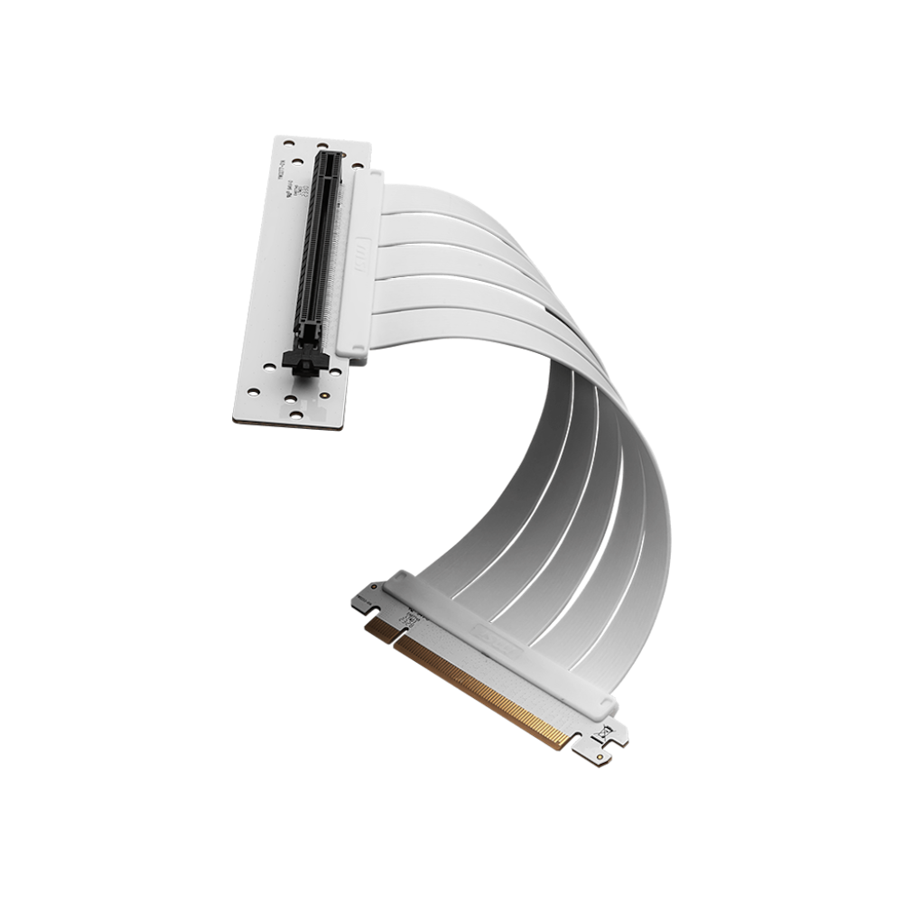 A large main feature product image of MSI PCI-E 4.0 X16 Riser Cable180mm-White