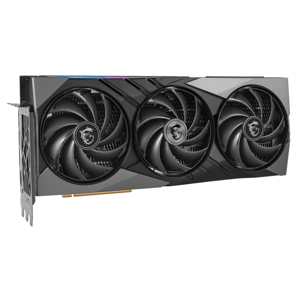 A large main feature product image of MSI GeForce RTX 4090 GAMING X SLIM 24GB GDDR6X