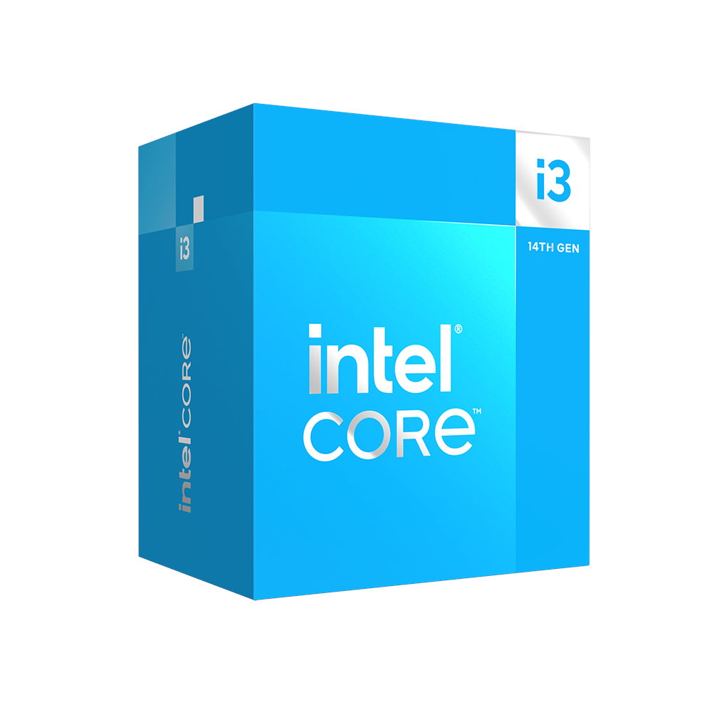 A large main feature product image of Intel Core i3 14100 Raptor Lake 4 Core 8 Thread Up To 4.7GHz LGA1700