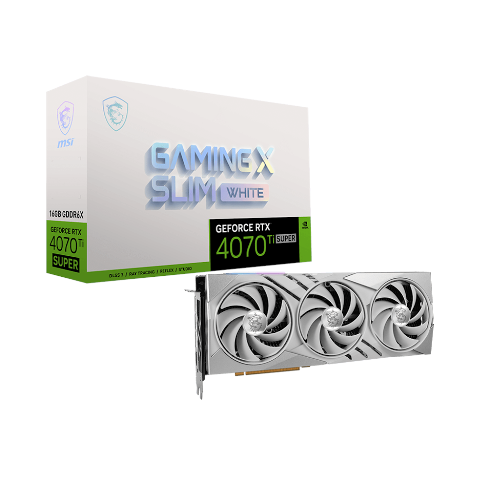 MSI GeForce RTX 4070 Ti SUPER Gaming X Slim 16GB GDDR6X - White