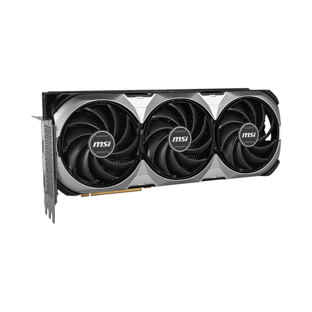 A large main feature product image of MSI GeForce RTX 4080 SUPER Ventus 3X OC 16GB GDDR6X