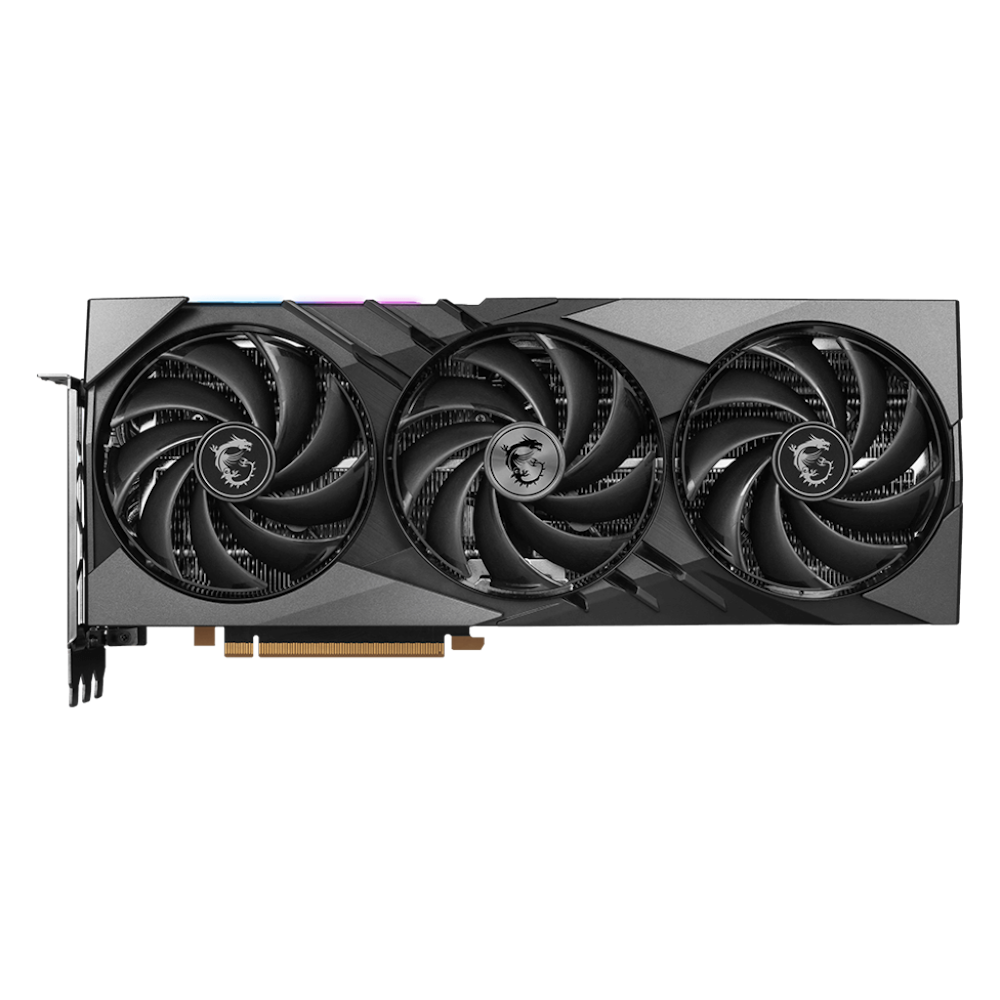 A large main feature product image of MSI GeForce RTX 4080 SUPER Gaming X Slim 16GB GDDR6X