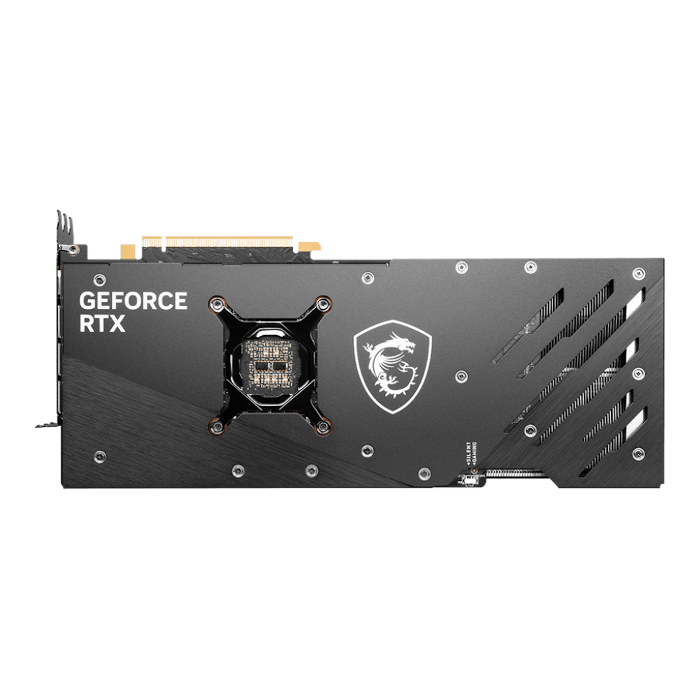 A large main feature product image of MSI GeForce RTX 4080 SUPER Gaming X Trio 16GB GDDR6X