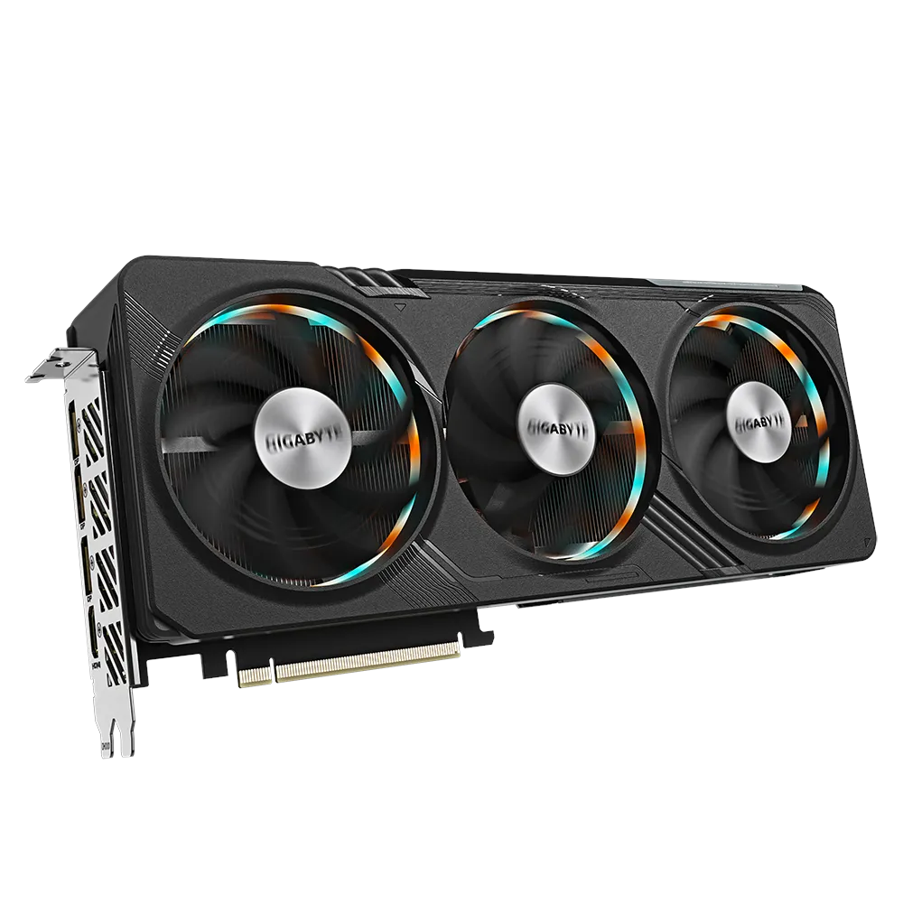 A large main feature product image of Gigabyte GeForce RTX 4070 Ti SUPER Gaming OC 16GB GDDR6X