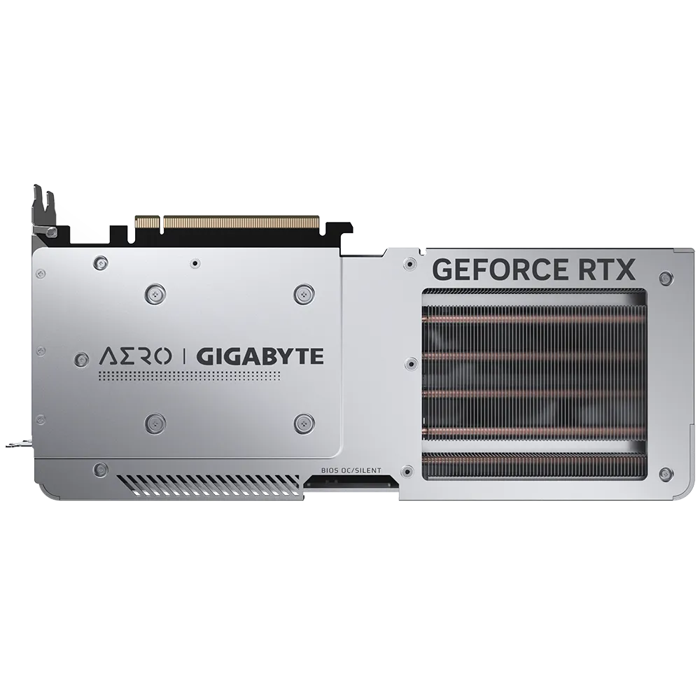 A large main feature product image of Gigabyte GeForce RTX 4070 Ti SUPER Aero OC 16GB GDDR6X 