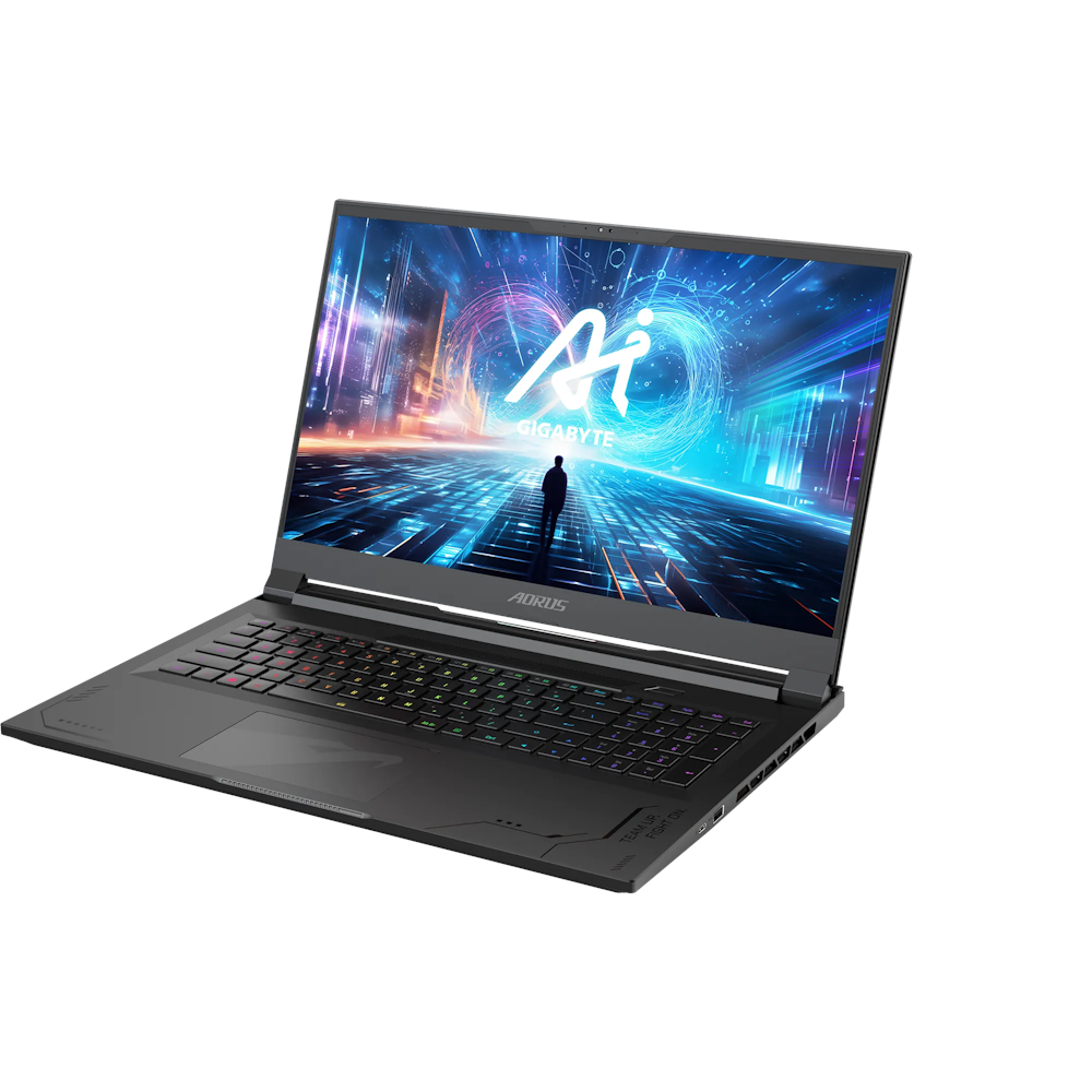A large main feature product image of Gigabyte AORUS 17X AZG-65AU665SH 17.3" 240Hz 14th Gen i9 14900HX RTX 4090 Win 11 Gaming Notebook